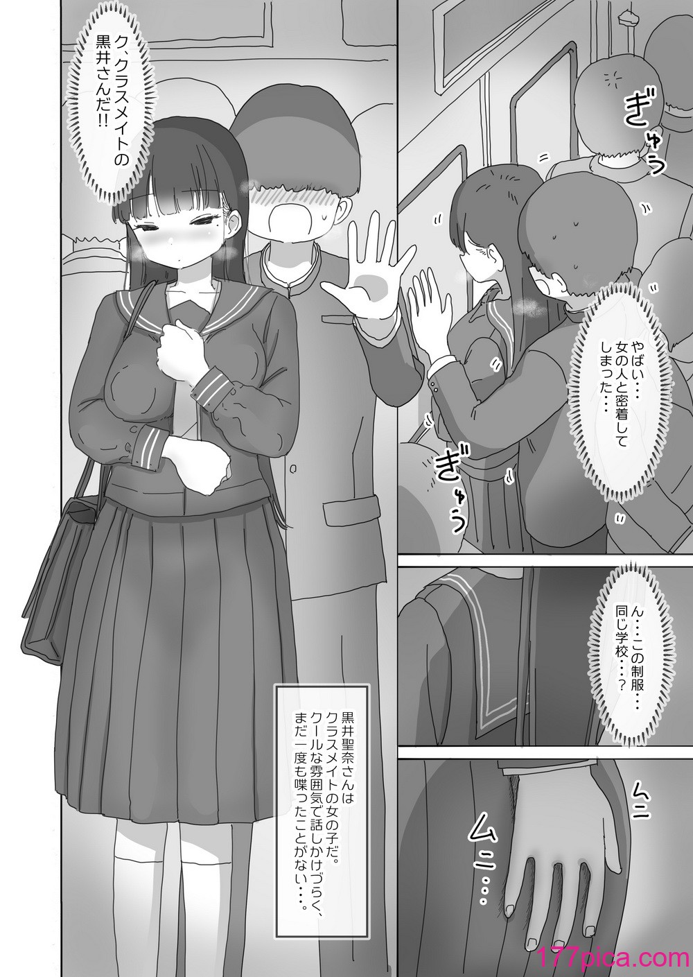 [ひやしまくら] 電車通学中こっそり中出しさせてくれるクラスメイトの黒井さん[44P]-第1章-图片3