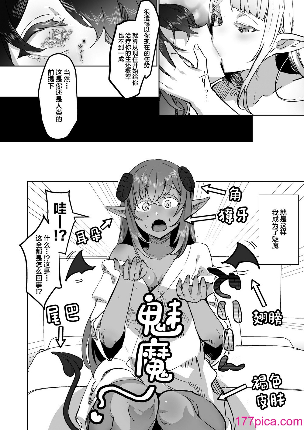 [油鍋式 (puru)] ふたなり治療サキュバスクリニック零～サキュナース研修調教編～ [中国翻訳] [DL版][40P]-第1章-图片6