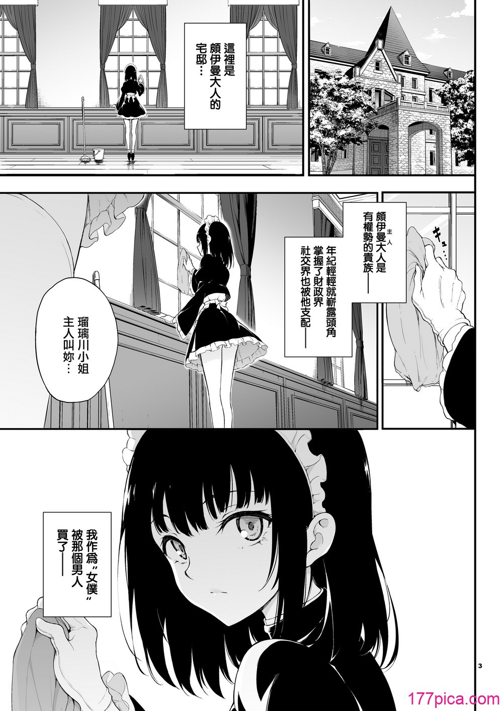 [きょくちょ局 (きょくちょ)]メイド教育_女仆教育。 1~8-没落貴族瑠璃川椿-[中国翻訳][無修正、疏碼][种植园汉化组、無邪気漢化組][236P]-第1章-图片4
